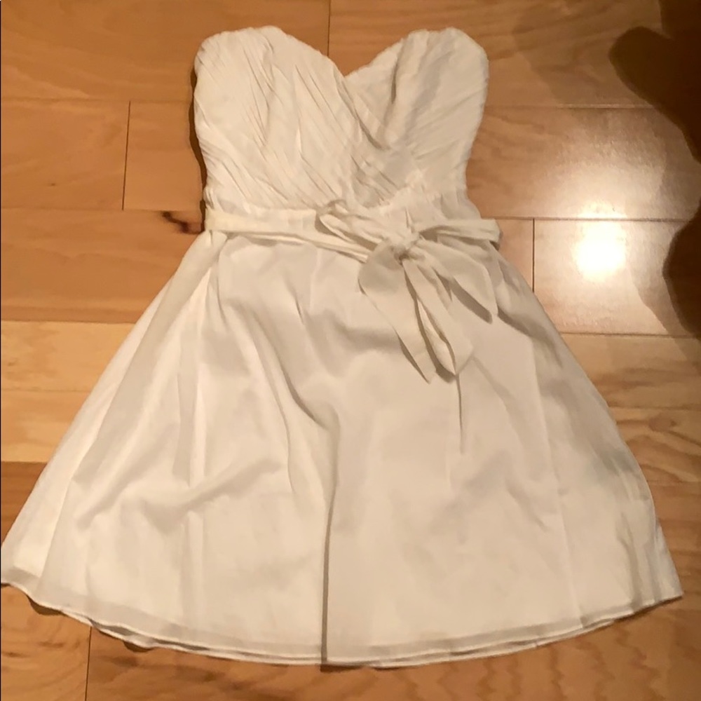 Express strapless white dress